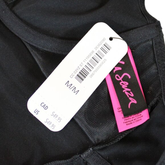 NWT La SENZA Bodysuit Thong Low Back Black Medium Satin Underwire T80 - Picture 9 of 10